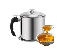 Oil Strainer, Large Capacity Stainless Steel Fine Mesh Strainer, Deep Frying Grease Storage Filter Can For Home Dorm Apartment Store Kitchen Dining Room Kitchenware Bacon Fat Keeper Cup