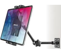 Oilcan Support Tablette Mural avec Bras Articule, Support Mural Tablette Multi-Angles [Bras Réglable en Aluminium] pour iPad Pro Air Mini, Galaxy Tab, Lenovo, iPhone, 4-12,9" Telefone & Tablets
