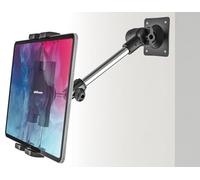 Oilcan Support Tablette Mural Orientable, Fixation Mural iPad Base de Perceuse avec Bras en Métal pour Cuisine/Salle de Bain/Chambre/Gym, pour iPad Mini Air Pro, Galaxy, Lenovo, iPhone 4-12,9"
