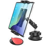 Oilcan Support Tablette Voiture avec Bras Aluminium et Ventouse Forte, Support Tableau de Bord Pare-Brise Vitre pour Vehicule Camion, pour iPad Pro Air Mini, Galaxy Tab, Fire, Téléphone, 4-13"