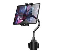 Oilcan Support Tablette Voiture Porte Gobelet à Col de Cygne, Porte Tablet Porte Gobelet avec Bras Long Flexible pour iPad Pro Air Mini, iPhone, Galaxy Tab, Lenovo, Huawei, etc (4-12,9 Pouces)