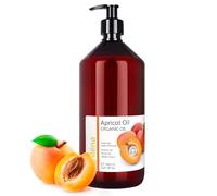 Oïléna Huile de Noyau d'Abricot Organique Pressée à Froid Huile de Massage Huile Démaquillante BIO Huile Vegetale Hydratante Visage, Corps, Cheveux 1000 ml