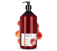 Oïléna - Huile de Ricin Pressée à Froid,Cheveux Brillants et Forts, Cils et Sourcils Épais, Barbe Dense, Ongles Renforcés - Hydratation Durable, Vergetures, Texture Dense, Massage, 100% Pure 1000 ml