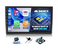 OiLiehu 4G+64G Android 13 Autoradio pour Audi A4 (B6/B7) S4 RS4 8E 2000-2009 avec CarPlay Android Auto sans Fil, 9“ IPS Écran Tactile avec GPS WiFi Lien Miroir Bluetooth FM/RDS EQ SWC Caméra Arrière