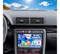 OiLiehu 4G+64G Android 15 Autoradio pour Audi A4 (B6/B7) S4 RS4 8E 2000-2009 avec CarPlay Android Auto sans Fil, 9“ IPS Écran Tactile avec GPS WiFi Bluetooth Lien Miroir FM/RDS EQ SWC Caméra Arrière