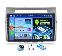 OiLiehu 6G+128G 8 Cœurs Android 13 Autoradio pour Toyota Corolla Verso 2004-2009 avec CarPlay Android Auto sans Fil, 9“ Écran Tactile Radio avec GPS WiFi Lien Miroir Bluetooth FM RDS DSP EQ SWC Caméra