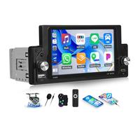 OiLiehu Autoradio 1 Din avec CarPlay Android Auto sans Fil, 5,9" IPS Écran Tactile Lecteur MP5 Radio avec Bluetooth, FM Radio, Lien Miroir, SWC, EQ, USB, Type-C, Caméra Arrière, MIC
