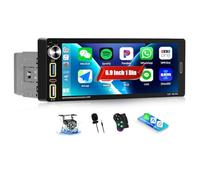 OiLiehu Autoradio 1 Din avec CarPlay Android Auto sans Fil, 6,9" Écran Tactile Lecteur MP5 Radio avec Bluetooth, FM Radio, Lien Miroir, Commandes au Volant, EQ, USB, Type-C, MIC, Caméra Arrière