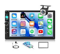 OiLiehu Autoradio 2 Din, 7" Écran Tactile Lecteur MP5 Radio avec Bluetooth, Radio FM, Lien Miroir, AUX-in, Port TF, SWC, EQ, USB + Caméra de Recul, Cadre 2 Din