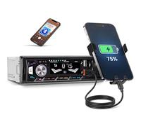 OiLiehu Autoradio Bluetooth 1DIN, Radio FM, Bluetooth 5.0, Lecteur MP3 avec AUX, Lecture USB, USB Chargement, Port TF, Support de Téléphone