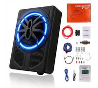 OiLiehu Caisson de Basse pour Voiture, Subwoofer Alimenté sous Le siège Ultra, Mince de 10" 1000W, Amplificateur Audio Intégré, Son Surround Stéréo, avec Lumière Ambiante LED de Bleue
