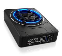 OiLiehu Caisson de Basse pour Voiture, Subwoofer Alimenté sous Le siège Ultra, Mince de 10" 1200W, Amplificateur Audio Intégré, Son Surround Stéréo, avec Lumière Ambiante LED de Plusieurs Couleurs