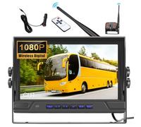 OiLiehu Caméra de Recul sans Fil, IPS Moniteur 9", 1080P Grand Angle Caméra de Recul Numérique pour Vision Nocturne, Étanche IP68, Caméra de recul Kit avec DVR, Avertissement d'angle Mort