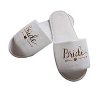 Oilmal Chaussons jetables pour mariée, mariage et fête nuptiale - Chaussons moelleux pour hôtel comme cadeau, Paillettes dorées., 26*8cm