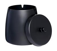 OILP Cendrier noir extra large pour cigarettes/cigares d'extérieur - Cendrier sans fumée avec couvercle anti-odeurs, coupe-vent, imperméable - Cendrier d'extérieur pour cigarettes, terrasse, maison,