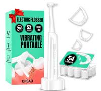 OILSAO Fil électrique Dual-Line - 54 têtes de recharge, 5 modes, blanc | Design Easy-Glide double ligne avec 5 modes. Portable et rechargeable pour les soins bucco-dentaires quotidiens