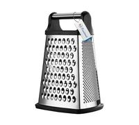 OIM Omiiomio Râpe à fromage professionnelle en acier inoxydable, taille XL, 4 côtés, parfaite pour parmesan, légumes, gingembre, passe au lave-vaisselle, noir