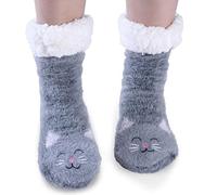 Oimaik Chaussons chaussettes pour femme, chaussettes antidérapantes et chaudes, chaussettes d'hiver mignonnes et confortables en polaire douce pour femmes et filles, cadeaux d'hiver pour femmes