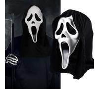 Oimaik Masque d'horreur pour Halloween, masque de fantôme, tête de mort horrible en latex pour enfants et adultes, costume de fête d'Halloween, cosplay, convient pour les maisons hantées