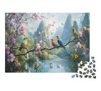 oimeru Puzzle 1000 Pièces Jouet en Bois Cadeau Unique De l'art De La Décoration Forest Flower Branch Challenge Toy pour Adultes Et Enfants À Partir De 12 Ans 1000pcs (75x50cm)