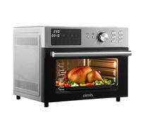 Oimis Friteuse à Air Four 30L, Friteuse Sans Huile 1800W, Friteuse à Air Chaud avec 21 Programmes Prédéfinis, Cook Rôtissoire Déshydrateur, 7 Accessoires, Livre de Recettes, Four à Air Chaud,Argent