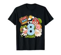 Oink Baa Moo I'm 8 Farm 8th Birthday Kids 8 yrs Old Party T-Shirt
