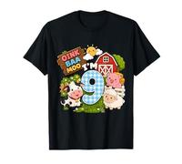 Oink Baa Moo I'm 9 Farm 9th Birthday Kids 9 yrs Old Party T-Shirt