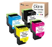 OINKWERE Cartouches de Toner CX310 pour Lexmark CX310n CX310dn CX410e CX410de CX410dte CX510de CX510dhe CX510dthe (Pack de 4, 2500&2000 Pages) 80C2SK0 80C2SC0 80C2SM0 80C2SY0