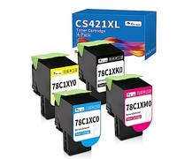 OINKWERE CS421 Cartouche de toner remanufacturée haute capacité de remplacement pour Lexmark CS421 CX522 CS521 CX421CX622 CX625 CS421dn CS521dn 78C1XK0 78C1XC0 78C1XM0 78C1XY0 (BK-855) 00 Pages,