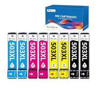 OINKWERE Lot de 8 Cartouches 503XL 503 XL compatibles avec Epson 503XL Multipack Cartouche Encre pour Epson Expression Home XP-5200 XP-5205 XP5200 Workforce WF-2960DWF WF-2965DWF WF-2960 WF-2965
