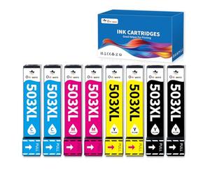 OINKWERE Lot de 8 Cartouches 503XL 503 XL compatibles avec Epson 503XL Multipack Cartouche Encre pour Epson Expression Home XP-5200 XP-5205 XP5200 Workforce WF-2960DWF WF-2965DWF WF-2960 WF-2965