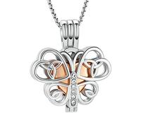 Oinsi Collier funéraire en acier inoxydable avec nœud celtique papillon dans mon cœur - Bijoux pour cendres - Pour femme, Métal, Zircon