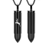 Oinsi Collier urne funéraire pour cendres avec gravure double face et inscription « Mom/Dad/Son », Petit, 316L, Pas de pierre précieuse