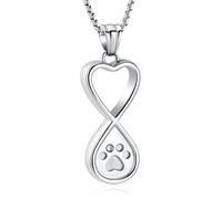 Oinsi Pendentif funéraire pour cendres de chien/chat avec infini, Small, 316L, Ormeau