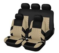 OINTJWWO Cuir Ensembles De Housses Siège Voiture pour Dacia Sandero Stepway Duster 2000-2024, Avant et Arrière Couvre Sieges Imperméable Nonslip Respirant Protection Intérieurs Accessoires,B/Beige