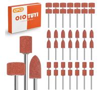 OioTuyi Lot de 42 têtes de meule de meulage pour pierre abrasive, tige de 6,3 mm, compatible avec Dremel et autres marques d'outils rotatifs, foret de ponçage et accessoire de ponçage
