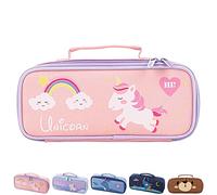 OIOYLEY Licorne School Papeterie Boîte Fille, Trousse Licorne, Grande Capacité Trousse École, Beau et Mignon, adapté aux Filles comme Cadeaux d'école - Licorne Rose (Une Seule Trousse, Pas de Stylo)