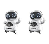 Oiqippnbv 2X Mini Robot de Poche TéLéCommandé pour Les Enfants avec Dialogue Interactif Conversation, Reconnaissance Vocale, Enregistrement de Chat, Chant et Danse