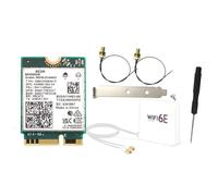 Oiqippnbv BE200 BE200NGW WIFI 7 Carte WiFi + Kit d'antenne 12DBi BT5.4 802.11AX Tri-Band M.2 NGFF Adaptateur réseau sans fil pour Win10/11 Vert PCB 1 ensemble