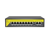Oiqippnbv Commutateur POE 48 V 8 Ports Ethernet 10/100 Mbps IEEE 802.3 AF/at pour Caméra IP/Système de Caméra de Sécurité CCTV/Pièces de Rechange sans AP EU Plug
