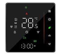 Oiqippnbv Thermostat intelligent WiFi Programmable hebdomadaire Prend en charge le contrôle tactile 3 A Noir Facile à utiliser