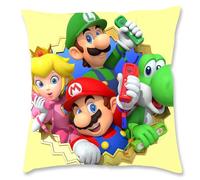 Oirigaga Super Bros Housse de coussin décorative pour enfant en peluche super douce avec motif double face et fermeture éclair cachée, pour canapé, lit, chaise, 45 x 45 cm