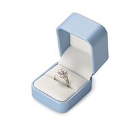 Oirlv Bleu PU Cuir Classique Boite Bague,Boite a Bijoux,Ecrin Bague,Ring box pour Mariage,Proposition Anniversaire