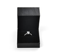 Oirlv Écrin de luxe en cuir noir - Idéal pour un mariage et une demande en mariage ou comme cadeau de bijoux