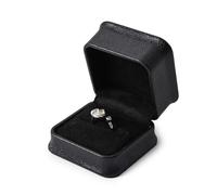 Oirlv Noir Pu Cuir Boîte à Bagues Boîte à Bijoux Cadeau pour Mariage,Suggestion,Anniversaire,Saint Valentin,Centre Commercial Compteur Bijoux Présentoir