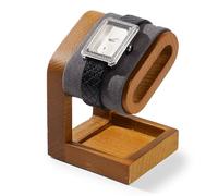 Oirlv Simple Bois Massif Support De Montre,Porte Montre,Watch Stand,Presentoir Collier(Gris Foncé)