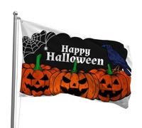 Oirquent Drapeau des vacances d'Halloween pour écoles et pubs - Grande bannière en polyester avec squelette - Décoration d'intérieur et d'extérieur durable pour club de festival - 0,9 x 1,5 m