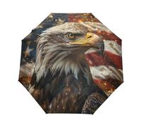 Oiseau Aigles Étoiles Américains Parapluie Pliant Enfant Garçons Filles Automatique Protection UV Parapluies Coupe-Vent pour Voyager