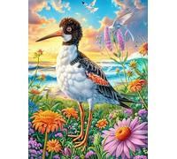 Oiseau aux Pattes Rouges dans Un Jardin Fleuri 500 Pièces Puzzle Famille en Carton Rigide sans Déformation Faune Sauvage et Animaux de Compagnie Difficulté Moyenne Activité Familiale Événement Festif