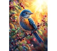 Oiseau avec des Baies Rouges sur Une Branche Fleurie 500 Pièces Puzzle Expert Confirmé en Carton Épais sans Déformation Faune Sauvage et Animaux de Compagnie Très Difficile Motif Complexe Cadeau Fête
